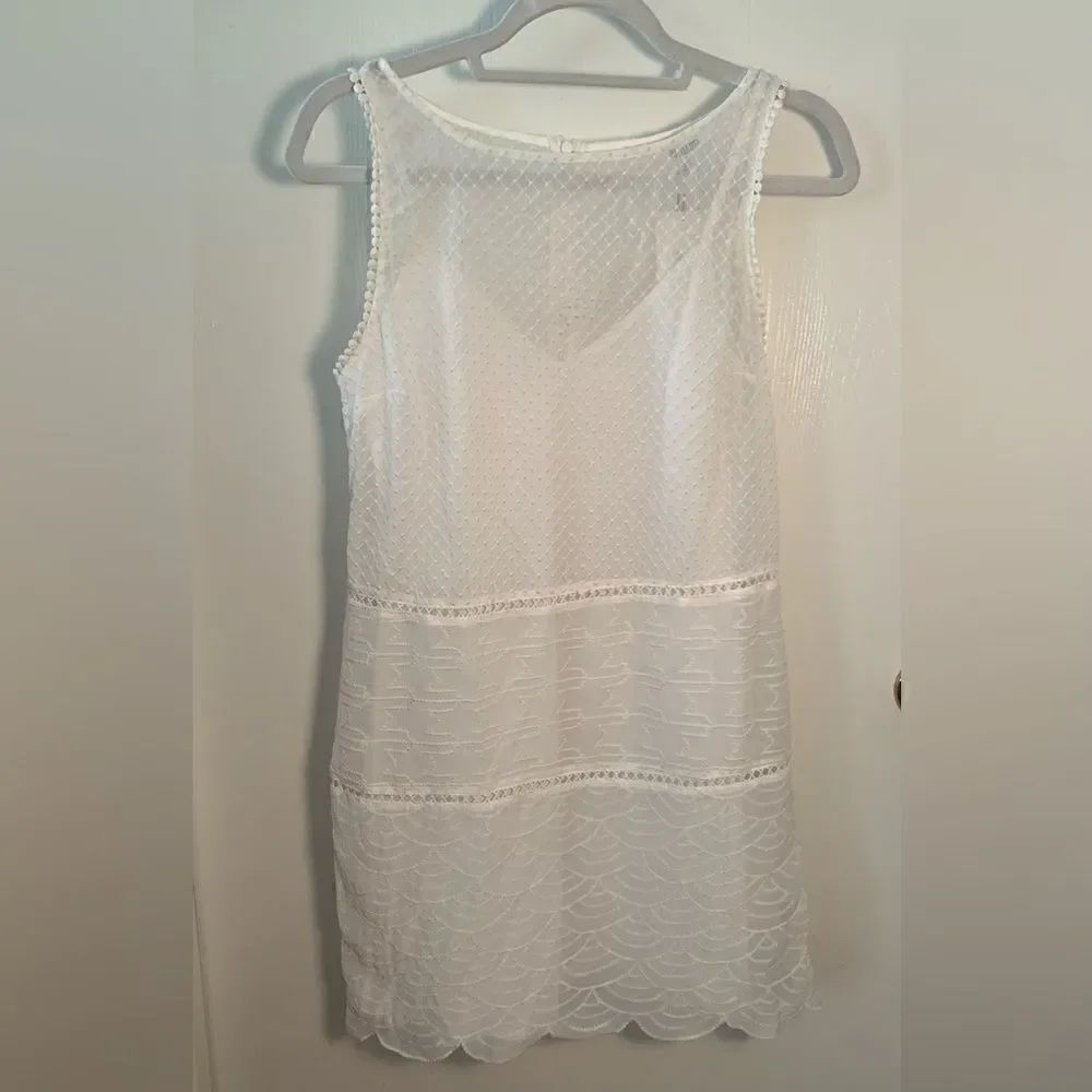 BB Dakota NWT antique ivory embroidered, scolloped micha mini dress Size XS